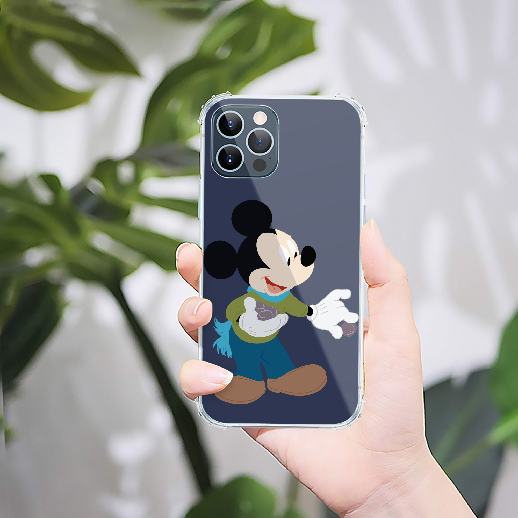 （画像用） ミッキーマウス Mickey Mouse 【iPhone 12シリーズ対応】透明スマホケース（クリアソフトケース）